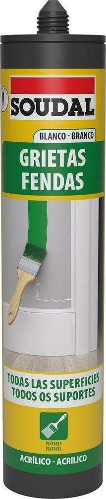 MASILLA GRIETAS ACRILICA SOUDAL BLANCA 300ML.