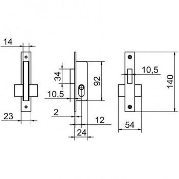 CERRADURA LINCE EMBUTIR 5552 OVAL