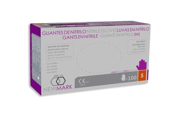 GUANTE NITRILO NEW MARK AZUL 100UDS XG