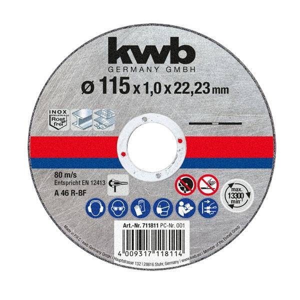 DISCO DE CORTE INOX METAL 115X1MM KWB EINHELL