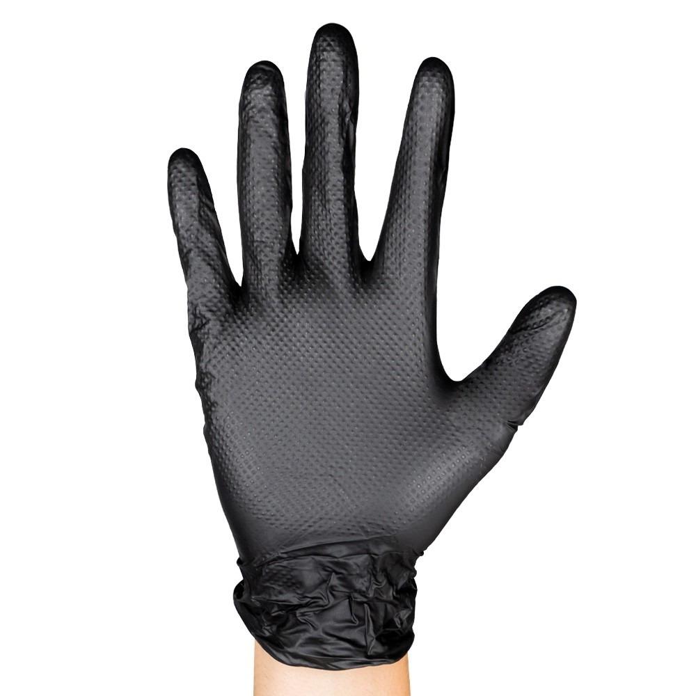 GUANTE NITRILO DIAMANTADO NEGRO SIN POLVO JBM CAJA 100