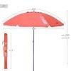 SOMBRILLA PLAYA ANTI VIENTO UV50 CORAL 200CM