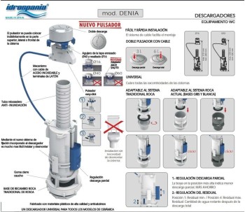 MECANISMO UNIVERSAL DESCARGA CISTERNA DOBLE DENIA