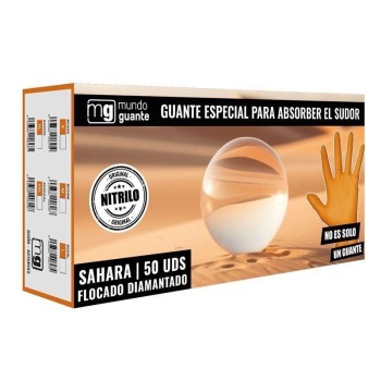 GUANTE FLOCADO SAHARA NARANJA  50UDS