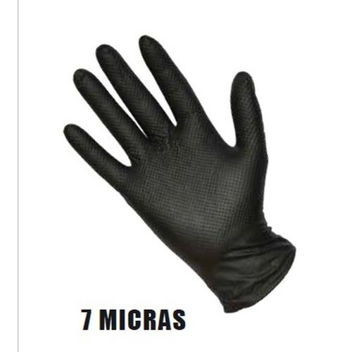 GUANTE DIAMANTADO NEGRO 7 MICRAS S 50UDS