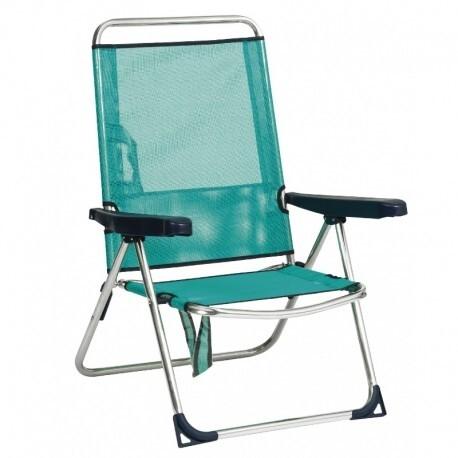 SILLA PLAYA  ALUMINIO RESP.ALDO ALTO VERDE AGUA FIBERLIN