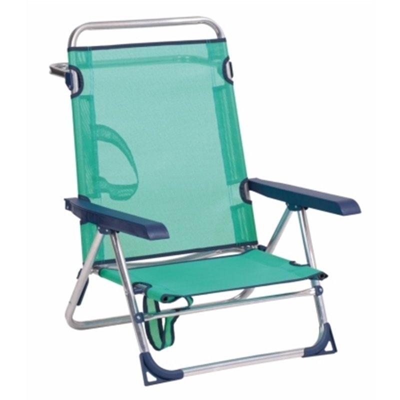 SILLA CAMA BAJA PLAYA ALUMINIO VERDE AGUA FIBRELINE