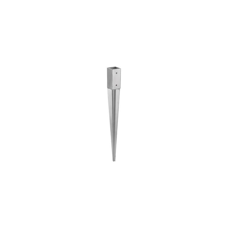 BASE GALVANIZADA CON PUNTA PARA POSTE 7X7CM