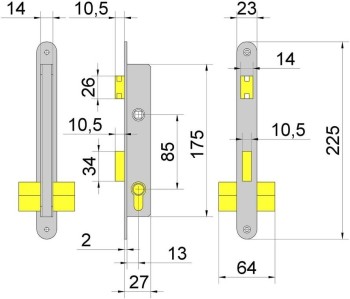 CERRADURA LINCE EMBUTIR 5550N-14 CILINDRO PERA