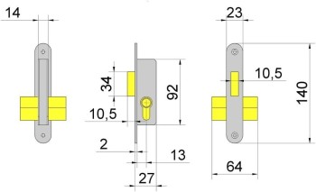 CERRADURA LINCE EMBUTIR 5552-14 PERA