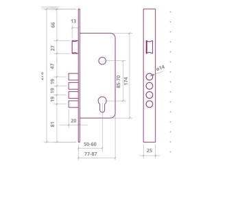 CERRADURA EZCURRA EMBUTIR 700B DS15 410P