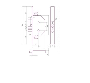 CERRADURA EZCURRA EMBUTIR 303 DS15 424P