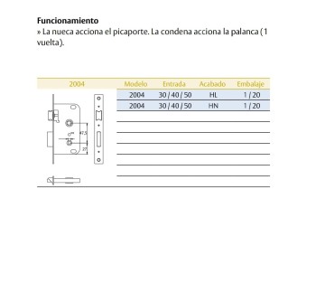 PICAPORTE TESA 2004 HL