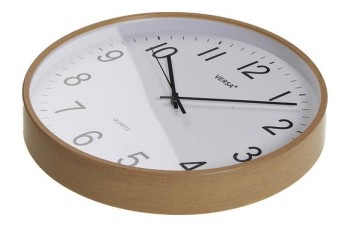RELOJ COCINA PARED ESFERA MADERA CLARA 30CM