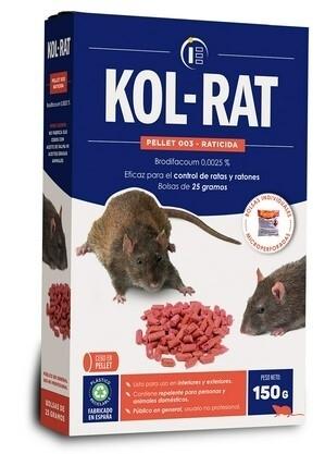 RATICIDA EN PELLET KOL-RAT (6 BOLSISTAS X 25GR)