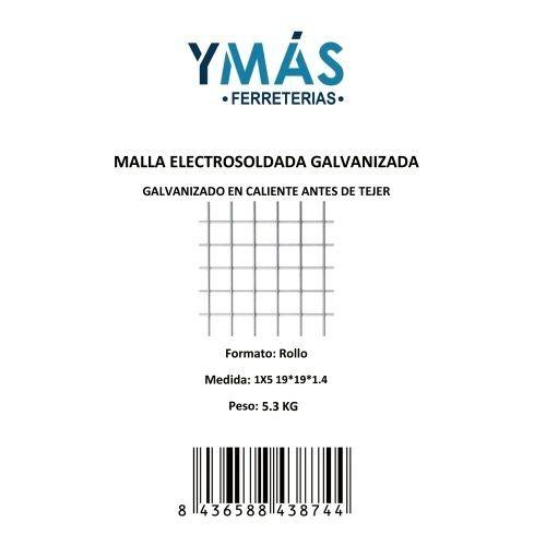 MALLA ELECTROSOLDADA GALVANIZADA 1 MT X 5MT
