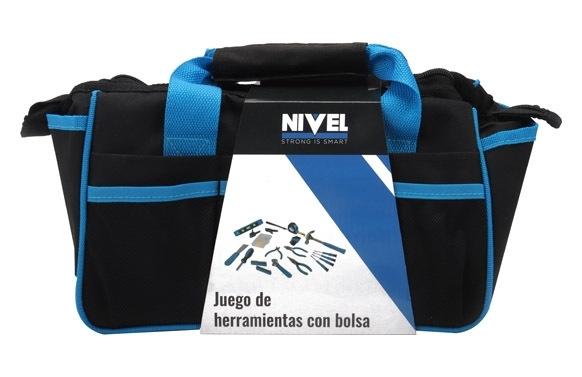 BOLSA CON HERRAMIENTAS NIVEL 76 PIEZAS