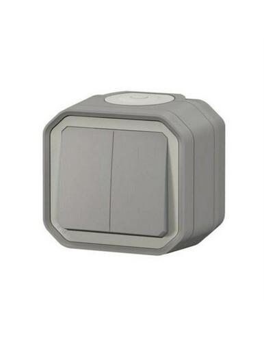 CONMUTADOR SUPERFICIE DOBLE GRIS IP55 LEGRAND