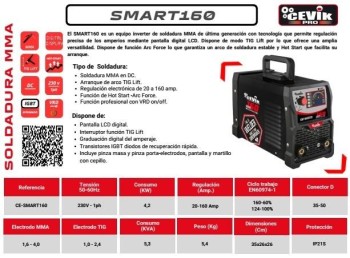SOLDADOR INVERTER 160A LED CE
