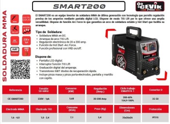 SOLDADOR INVERTER MMA 200A LED CE