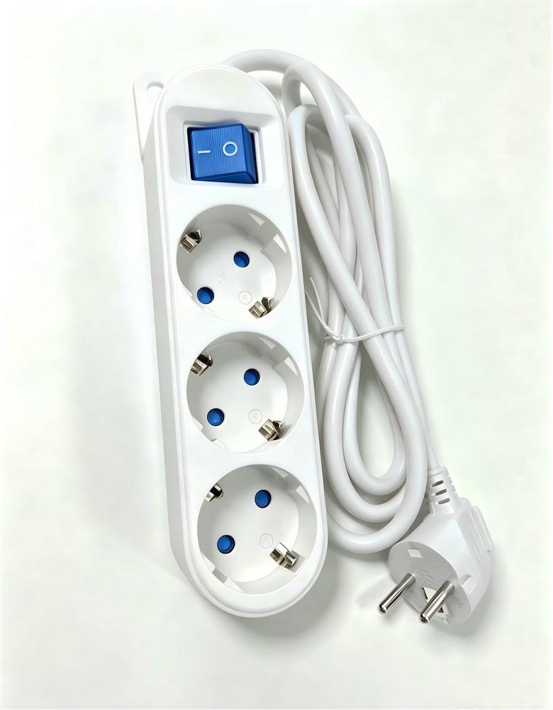 BASE MULTIPLE 6 TOMAS 1,5MT CON INTERUPTOR BLANCO SONEDAS