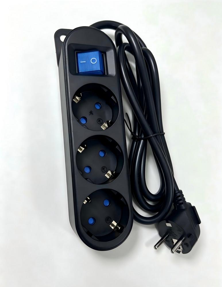 BASE MULTIPLE 6 TOMAS 1,5MT CON INTERUPTOR NEGRO SONEDAS