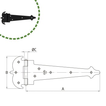 BISAGRA RAMAL MOD. 554 NEGRO CAJA 10