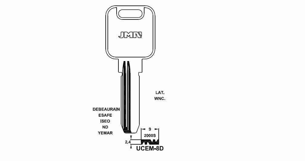 LLAVE SEGURIDAD UCEM-8-D LATON