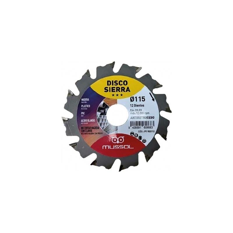 DISCO SIERRA MULTIUSO 115 22,2MM ANTIRETROCESO