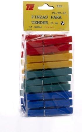 PINZA ROPA PLASTICO 83MM 20 UNIDADES