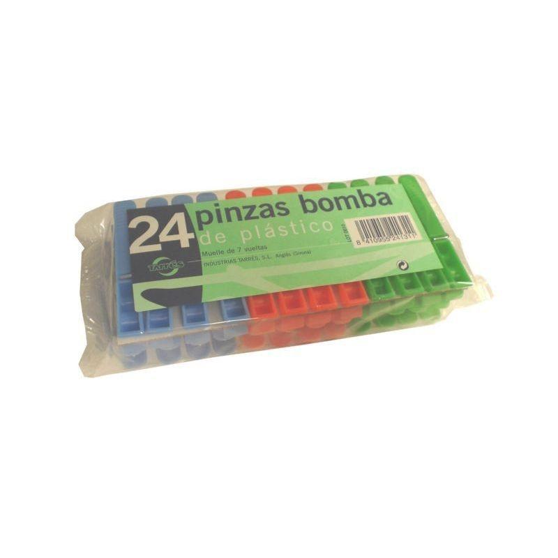 PINZA ROPA PLASTICO BOMBA PLUS 70MM 24 UNIDADES