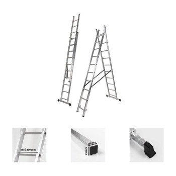 ESCALERA ALUMINIO 2 TRAMOS TREK TEICOCIL