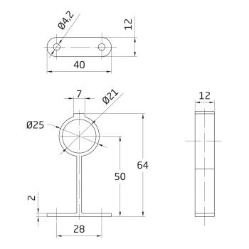 SOPORTE TUBO Nº 4 20 TECHO