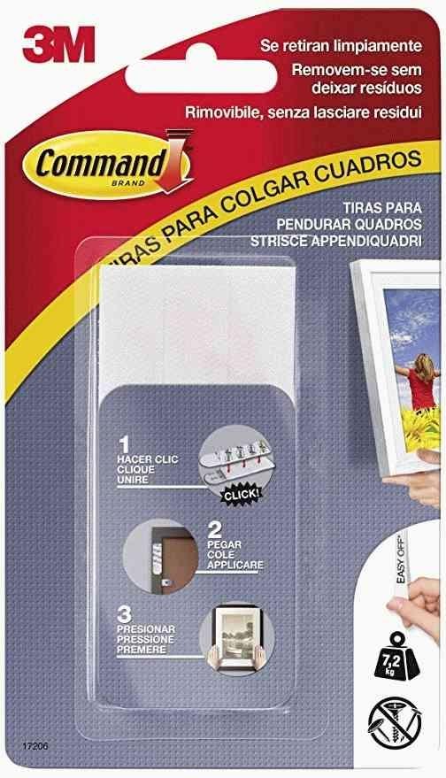 TIRAS COMMAND CUADROS PEQUEÑO BLANCO 4U