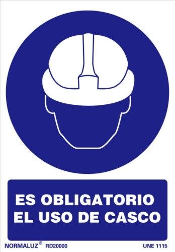 SEÑAL PVC OBLIGATORIO USO CASCO 21X30