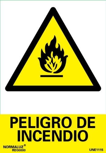 SEÑAL PVC PELIGRO INCENDIO 21X30 CM