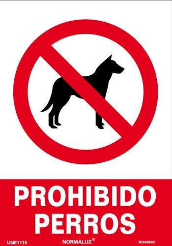 SEÑAL PVC PROHIBIDO PERROS 21X30 CM