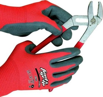GUANTE FEEL&GRIP NYLON LATEX ROJO JUBA