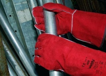 GUANTE SOLDADOR PIEL SERRAJE H408 WELDY ROJO