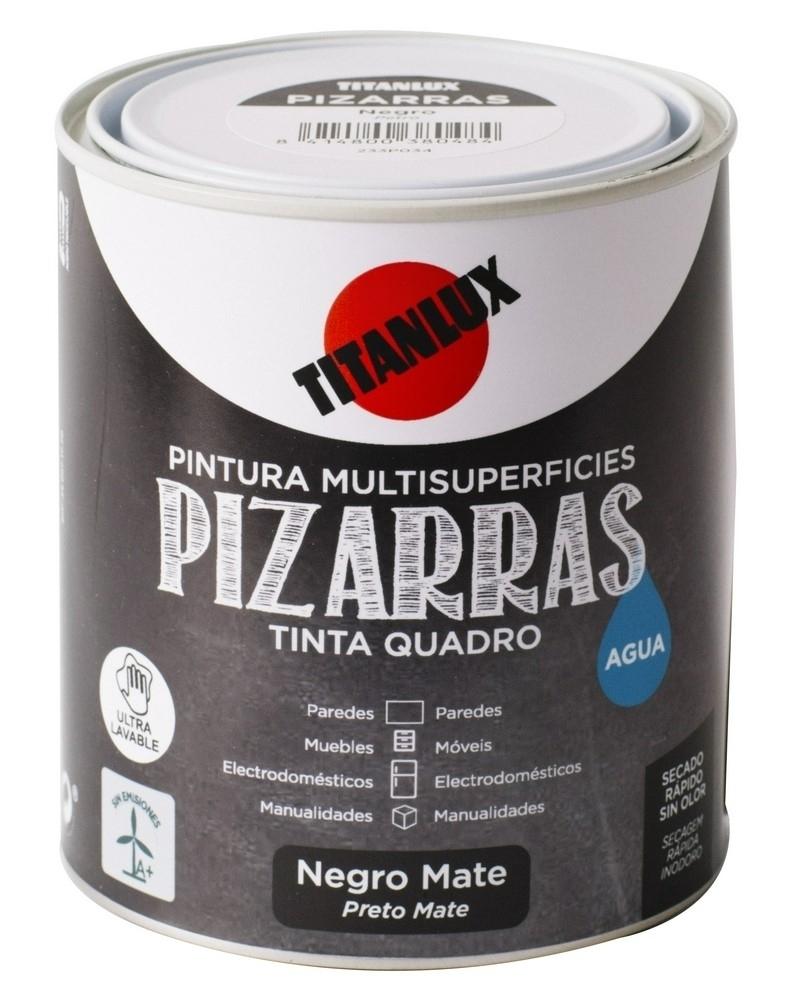 ESMALTE AL AGUA PIZARRAS NEGRO MATE 750ML