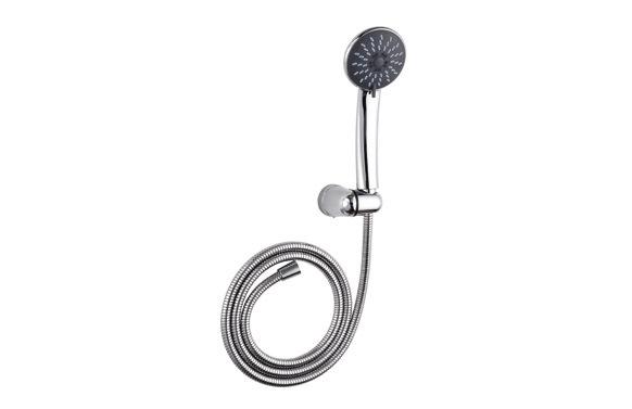 MANDO DUCHA KIT 3 FUNCIONES+FLEXO+SOPORTE CROMADO H2O