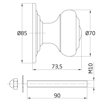 POMO PUERTA LATON PULIDO MOD 51