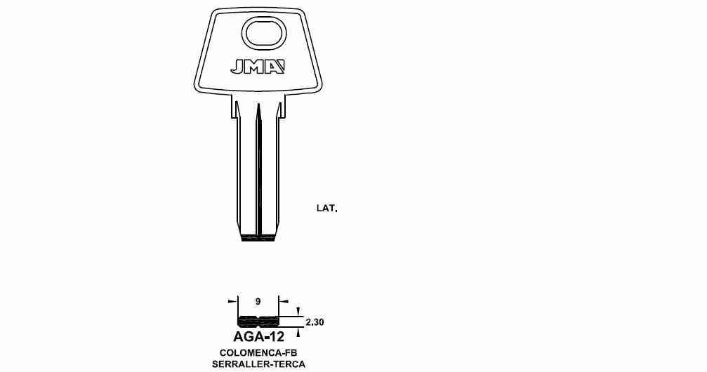 LLAVE SEGURIDAD AGA-12 LATON