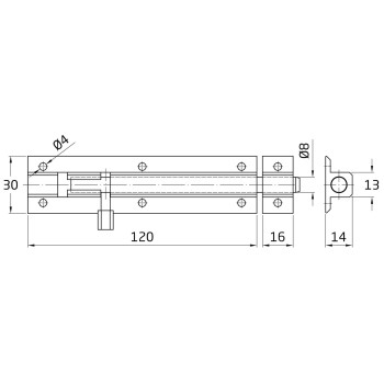 PASADOR 500-ALUMINIO CAJA 20