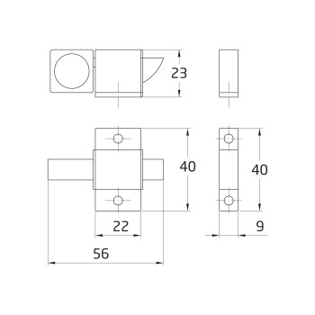 GOLPETE ALUMINIO VENTANA 960 PLATA 10U