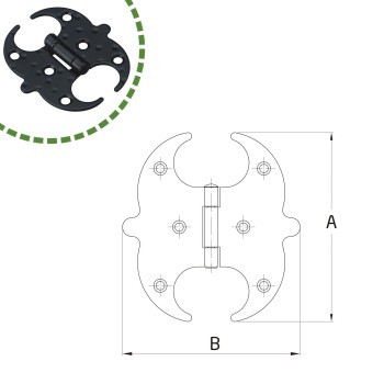 BISAGRA RAMAL MOD. 553-60 NEGRA CAJA 20