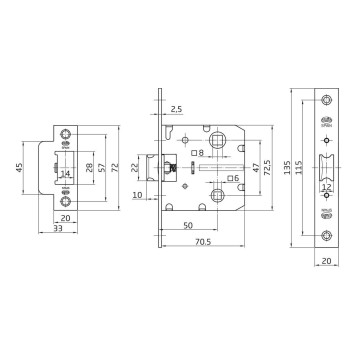 PICAPORTE AMIG 2100-50 LATD CUADRADO 10