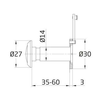 MIRILLA AMIG Nº3 35-60X14MM CAJA 10 CROMADA