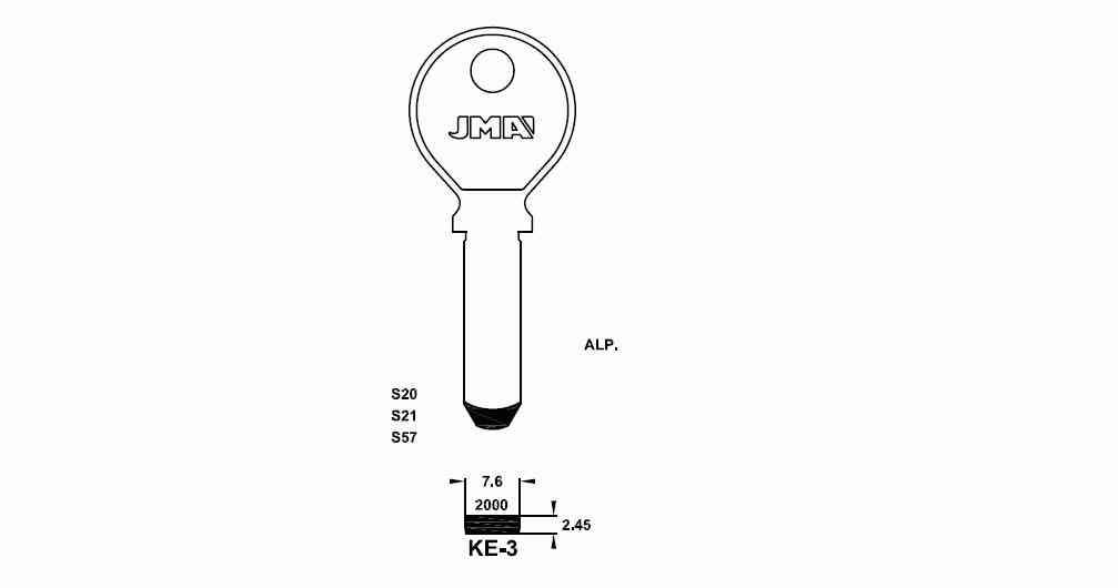 LLAVE SEGURIDAD KE-1 ALPACA