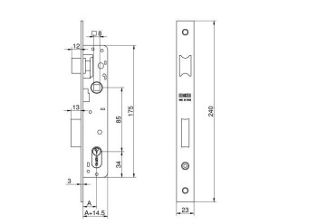 CERRADURA MCM EMBUTIR 1550 PUERTA METALICA